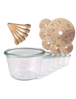 Słoiki na miód WECK zestaw słoików do miodu z nabierakiem 370ml W1 6szt EKO - product 2