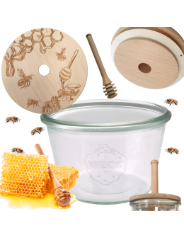 Słoik na miód WECK dozownik do miodu słoik do miodu z nabierakiem 370ml W2