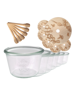 Słoiki na miód WECK zestaw słoików do miodu z nabierakiem 370ml W2 6szt EKO - product 2