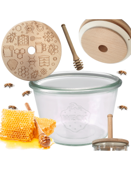 Słoik na miód WECK dozownik do miodu słoik do miodu z nabierakiem 370ml W4