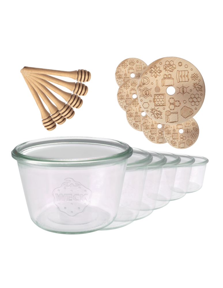 Słoiki weck - Słoiki na miód WECK zestaw słoików do miodu z nabierakiem 370ml W4 6szt EKO - product b2b.wamar.biz 2