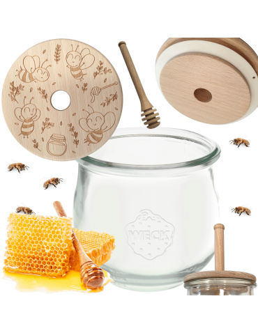 Słoik na miód WECK dozownik do miodu słoik do miodu z nabierakiem 580ml W1