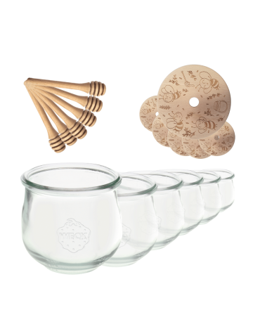 Słoiki na miód WECK zestaw słoików do miodu z nabierakiem 580ml W1 6szt EKO - product 2