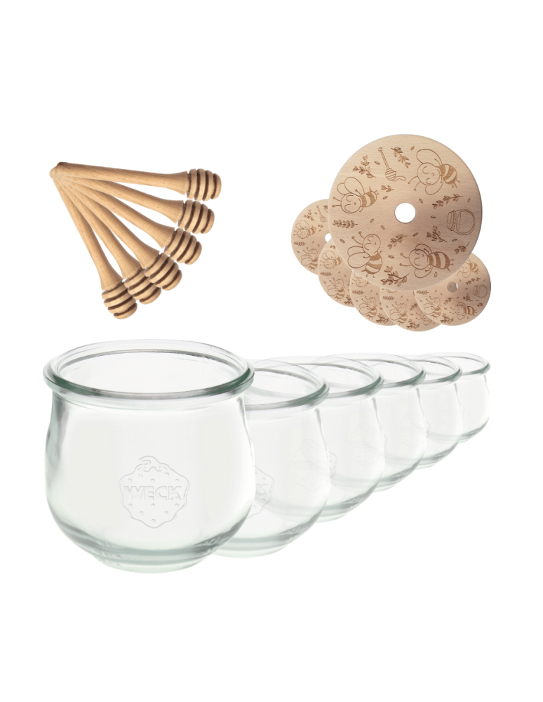 Słoiki weck - Słoiki na miód WECK zestaw słoików do miodu z nabierakiem 580ml W1 6szt EKO - product b2b.wamar.biz 2