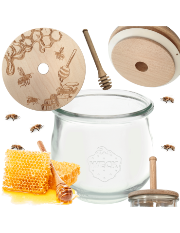 Słoik na miód WECK dozownik do miodu słoik do miodu z nabierakiem 580ml W2