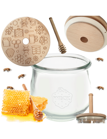 Słoik na miód WECK dozownik do miodu słoik do miodu z nabierakiem 580ml W4