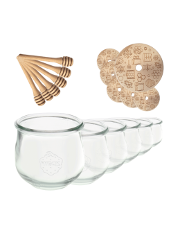 Słoiki na miód WECK zestaw słoików do miodu z nabierakiem 580ml W4 6szt EKO - product 2