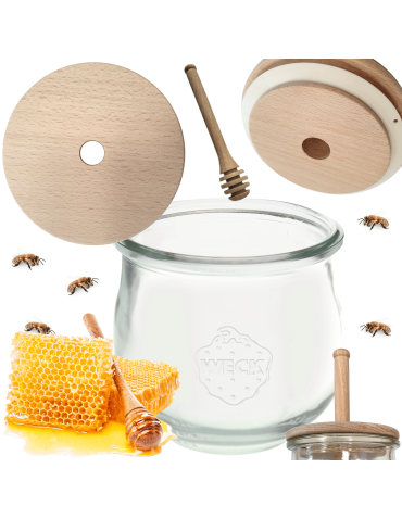Słoik na miód WECK dozownik do miodu słoik do miodu z nabierakiem 580ml W5
