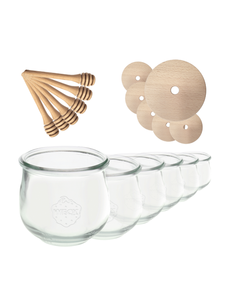 Słoiki weck - Słoiki na miód WECK zestaw słoików do miodu z nabierakiem 580ml W5 6szt EKO - product b2b.wamar.biz 2