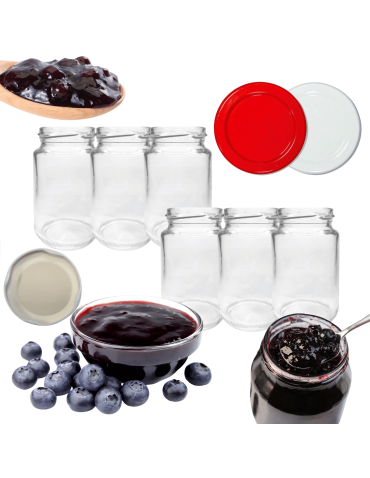 Słoiki 190ml 6 KOMPLETÓW z POKRYWKĄ dżemy konfitury przyprawy deserki 53mm