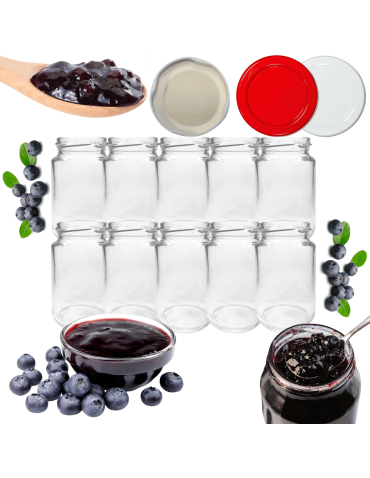 Słoiki 190ml 10x KOMPLET z POKRYWKĄ dżemy konfitury przyprawy deserki 53mm