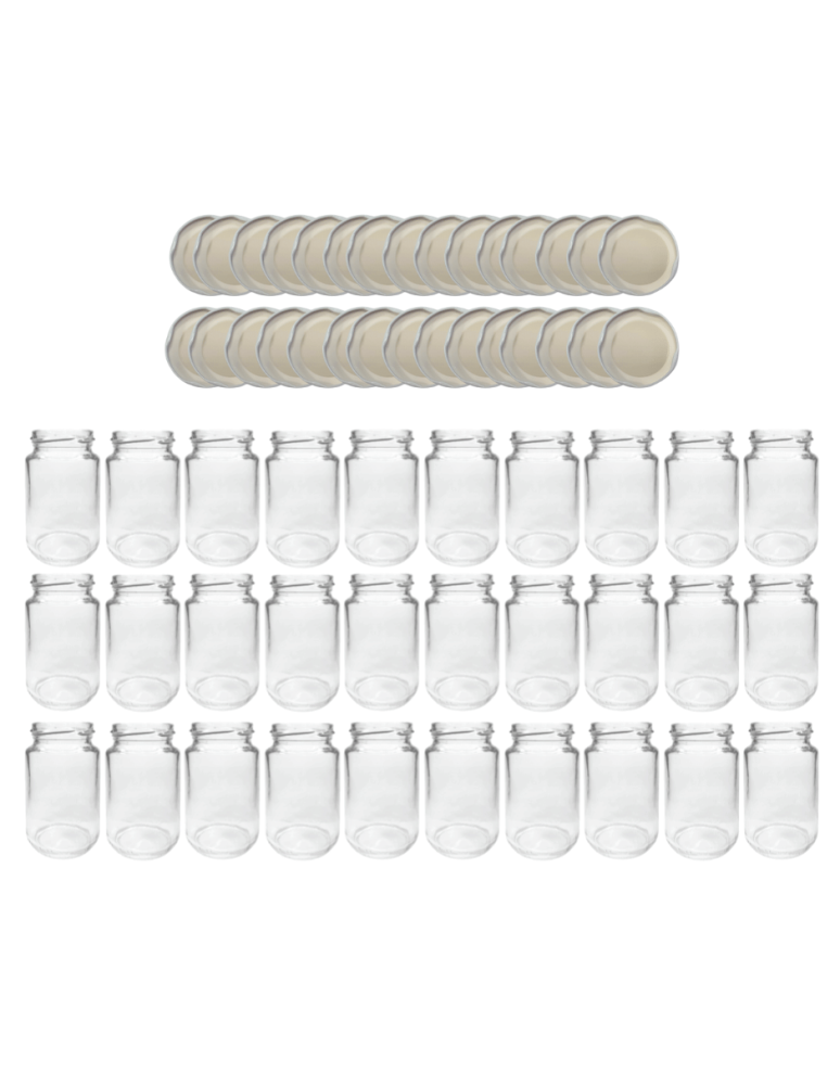 Słoiki - Słoiki 190ml 30x KOMPLET z POKRYWKĄ dżemy konfitury przyprawy deserki 53mm - product b2b.wamar.biz 2