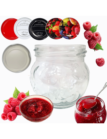 Słoik 215ml KOMPLET z POKRYWKĄ słoik dżemy konfitury przyprawy deserki 66mm