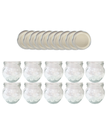 Słoiki 215ml 10 KOMPLETÓW z POKRYWKĄ dżemy konfitury przyprawy deserki 66mm - product 2