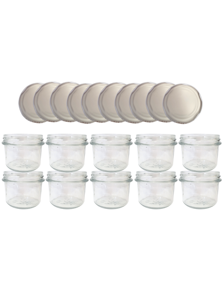 Słoiki - Słoiki 235ml 10 KOMPLETÓW z POKRYWKĄ dżemy konfitury przyprawy deserki 82mm - product b2b.wamar.biz 2
