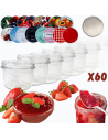 Słoiki 235ml 60 KOMPLETÓW z POKRYWKĄ dżemy konfitury przyprawy deserki 82mm