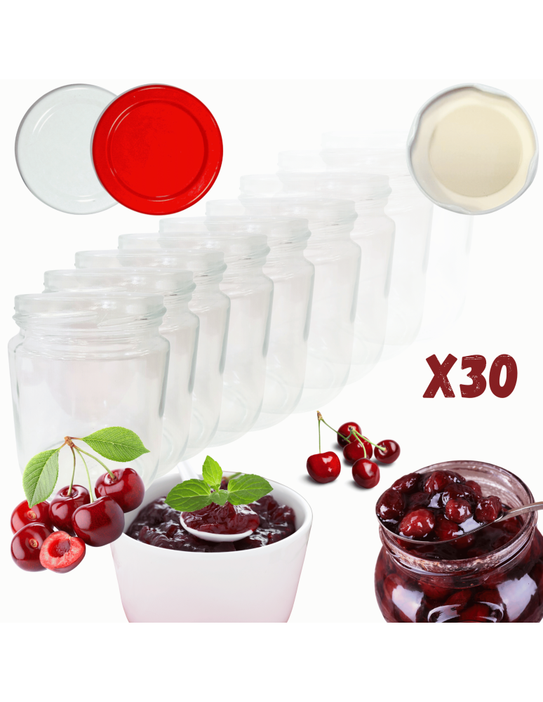 Słoiki - Słoiki 250ml 30 KOMPLETÓW z POKRYWKĄ dżemy konfitury przyprawy deserki 66mm - product b2b.wamar.biz 1