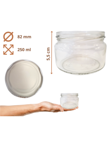 Słoiki - Słoiki 250ml słoiczki na dżem przyprawy deserki konfitury 60szt. 82mm PZH - product 3