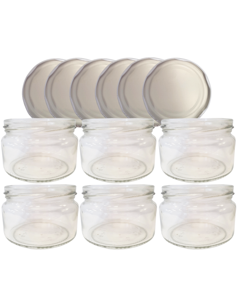 Słoiki - Słoiki 250ml 6 KOMPLETÓW z POKRYWKĄ dżemy konfitury przyprawy deserki 82mm - product b2b.wamar.biz 2