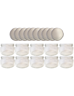 Słoiki 250ml 10 KOMPLETÓW z POKRYWKĄ dżemy konfitury przyprawy deserki 82mm - product 2