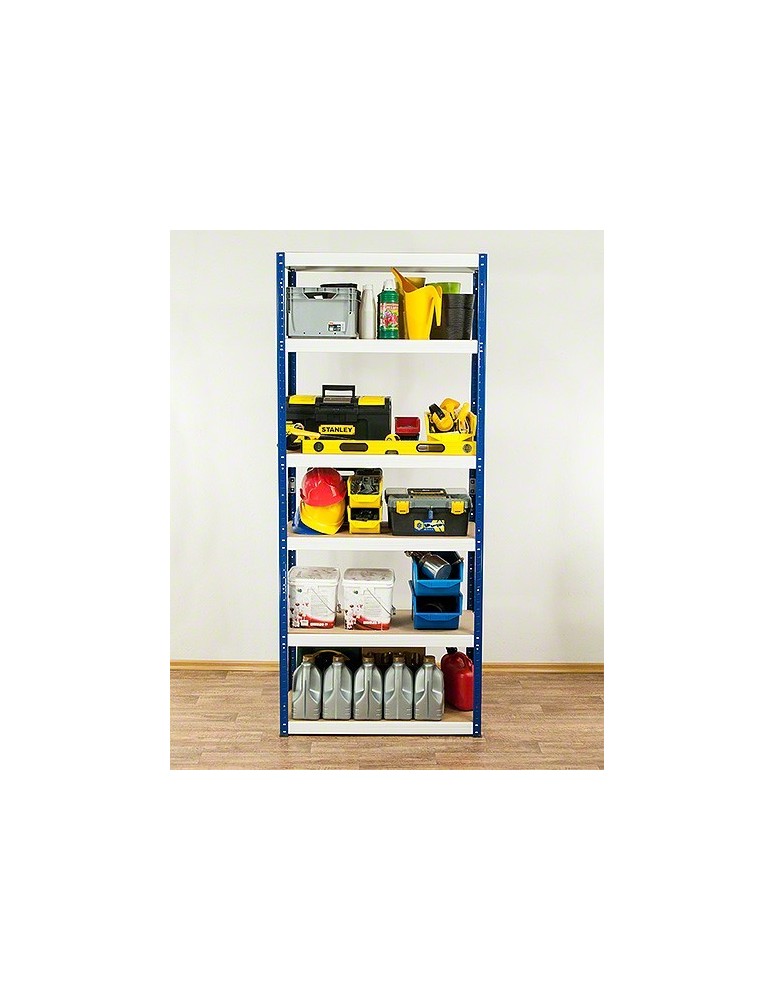 Regały - Regał Helios 196x90x35 cm 6 półek/350kg Biało-Niebieski - produkt b2b.wamar.biz 6