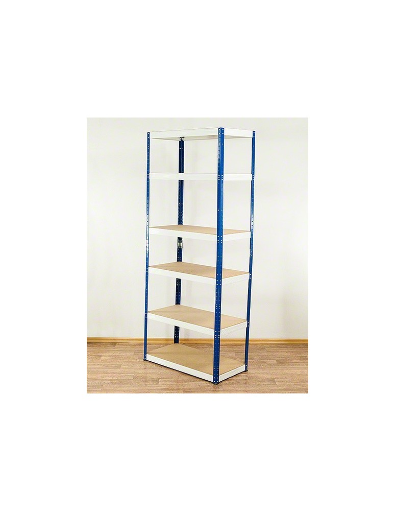 Regały - Regał Helios 196x90x35 cm 6 półek/350kg Biało-Niebieski - produkt b2b.wamar.biz 8