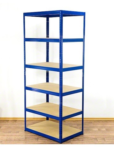 Regały - Regał Helios 196x90x35 cm 6 półek/350kg Biało-Niebieski - produkt 11