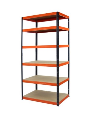 Regały - Regał Helios 196x90x35 cm 6 półek/350kg Biało-Niebieski - produkt 12