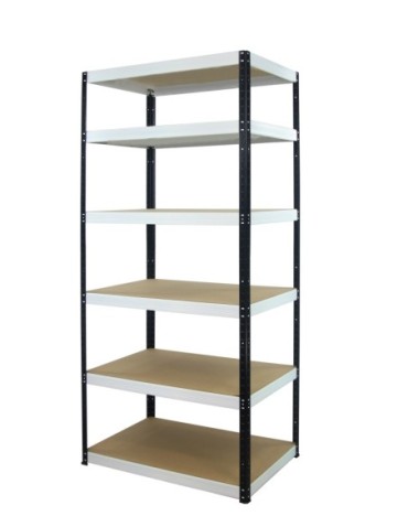 Regały - Regał Helios 196x90x35 cm 6 półek/350kg Biało-Niebieski - produkt 17