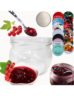Słoik 260ml KOMPLET z POKRYWKĄ słoik dżemy konfitury przyprawy deserki 82mm