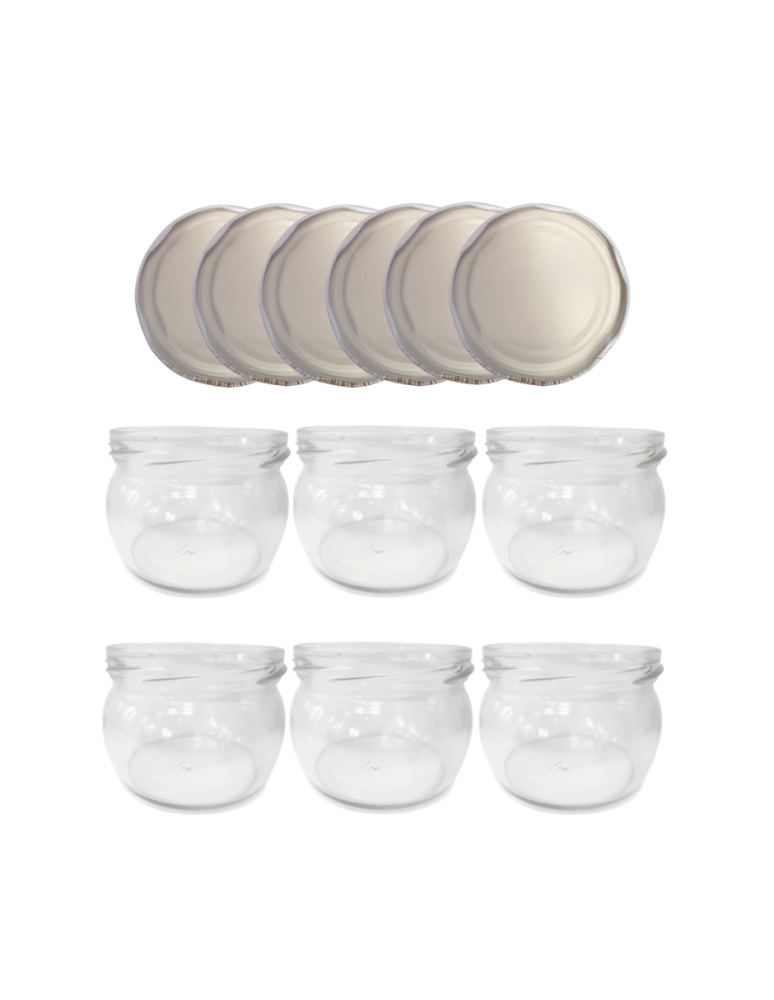 Słoiki - Słoiki 260ml 6 KOMPLETÓW z POKRYWKĄ dżemy konfitury przyprawy deserki 82mm - product b2b.wamar.biz 2