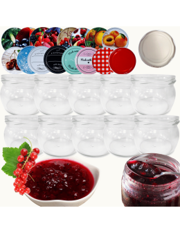 Słoiki 260ml 10 KOMPLETÓW z POKRYWKĄ dżemy konfitury przyprawy deserki 82mm