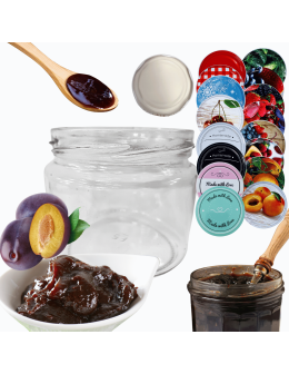 Słoik 330ml KOMPLET z POKRYWKĄ słoik dżemy konfitury przyprawy grzybki 82mm