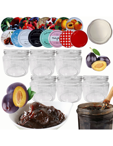 Słoiki 330ml 6 KOMPLETÓW z POKRYWKĄ dżemy konfitury przyprawy grzybki 82mm