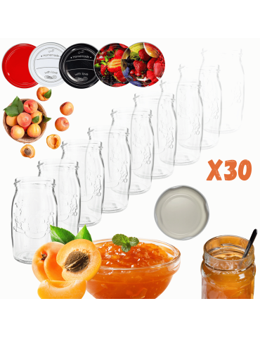 Słoiki 335ml 30 KOMPLETÓW z POKRYWKĄ dżemy konfitury kompot grzybki 66mm