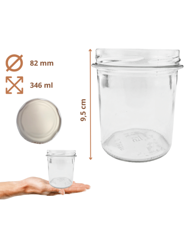 Słoiki - Słoiki 346ml słoiki na pasztet dżem kompot grzybki konfitury 10szt. 82mm - product 3