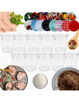 Słoiki 346ml 10 KOMPLETÓW z POKRYWKĄ słoiki na pasztet dżemy grzybki 82mm