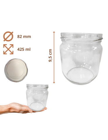 Słoiki - Słoiki 425ml słoiki na pasztet dżem kompot grzybki kiełbasa 60szt. 82mm - product 3