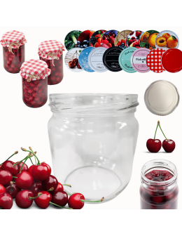 Słoik 425ml KOMPLET z POKRYWKĄ słoik na pasztet dżemy kompot grzybki 82mm
