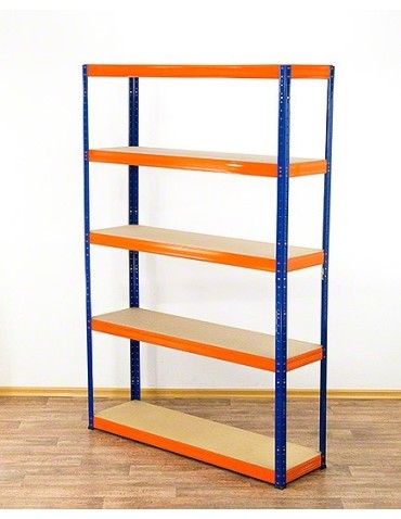 Regały - Regał Helios 213x120x60 cm 5 półek/350kg Czarno-Pomarańczowy - product 2
