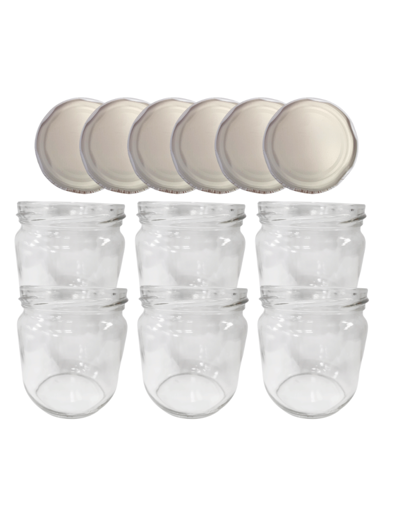 Słoiki - Słoiki 425ml 6 KOMPLETÓW z POKRYWKĄ słoiki na pasztet dżemy grzybki 82mm - product b2b.wamar.biz 2