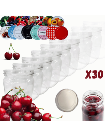 Słoiki 425ml 30 KOMPLETÓW z POKRYWKĄ słoiki na pasztet dżemy grzybki 82mm