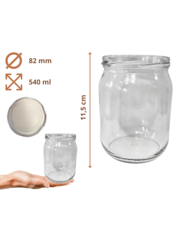 Słoik 540ml słoik na pasztet dżem kompot grzybki zaprawy 1szt. 82mm PZH - product 2