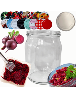 Słoik 540ml KOMPLET z POKRYWKĄ słoik na pasztet dżemy kompot zaprawy 82mm