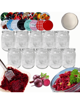 Słoiki 540ml 10 KOMPLETÓW z POKRYWKĄ słoiki na pasztet dżemy zaprawy 82mm