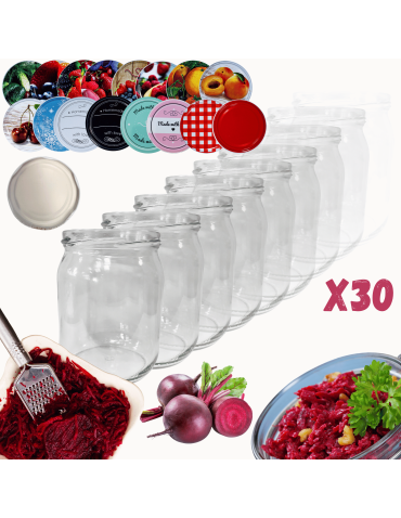 Słoiki 540ml 30 KOMPLETÓW z POKRYWKĄ słoiki na pasztet dżemy zaprawy 82mm