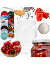 Słoik 720ml 0,7l soki ogórki papryka kompot KOMPLET z POKRYWKĄ 82mm PZH