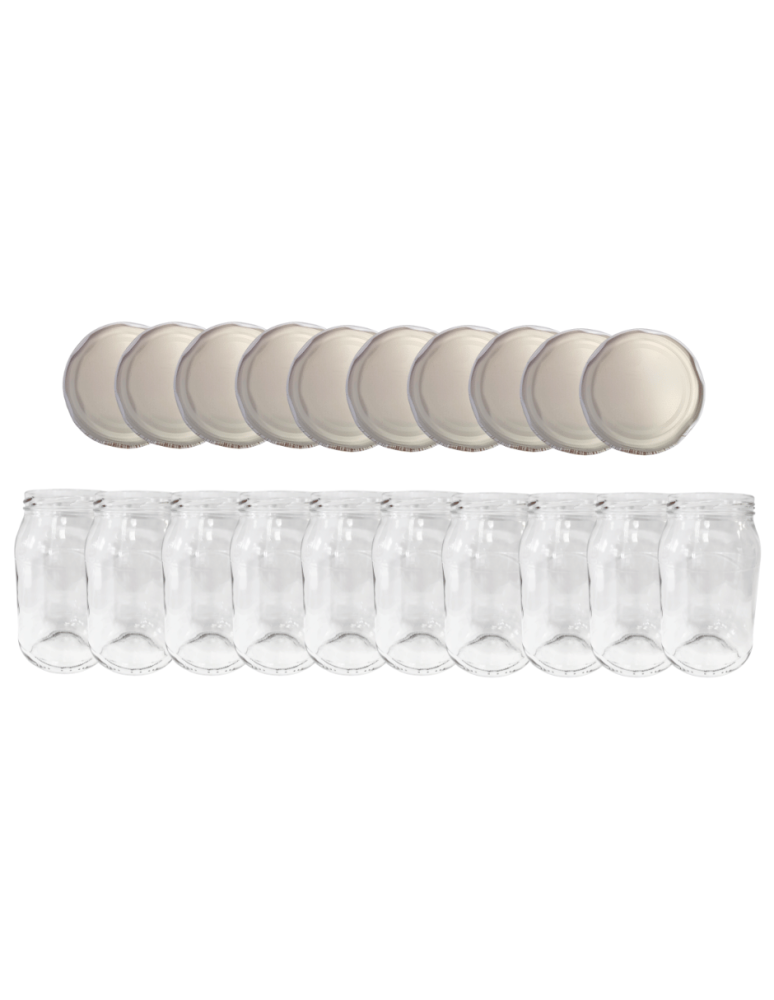 Słoiki - Słoiki 900ml słoiki na miód ogórki małosolne sałatki 10kpl zakrętki 82mm - product b2b.wamar.biz 1