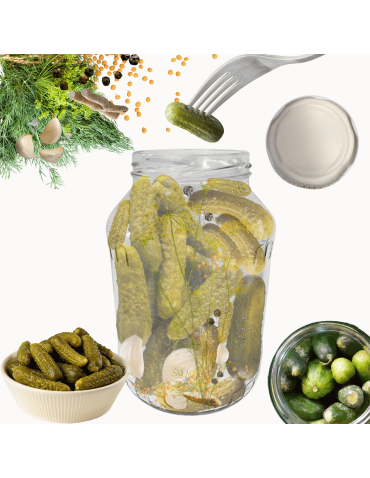 Słoik 1500ml 1,5l na ogórki małosolne soki nalewki kompot 1szt. 82mm PZH