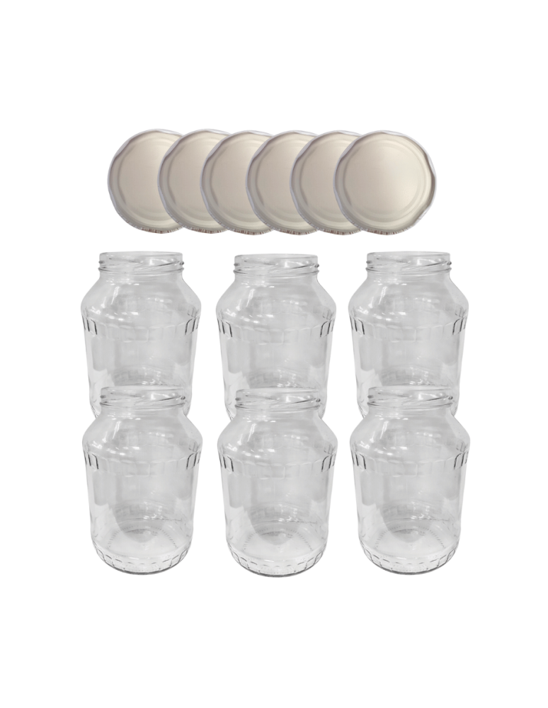 Słoiki - Słoiki 1500ml 1,5l na ogórki małosolne soki nalewki 6kpl zakrętki 82mm - product b2b.wamar.biz 2